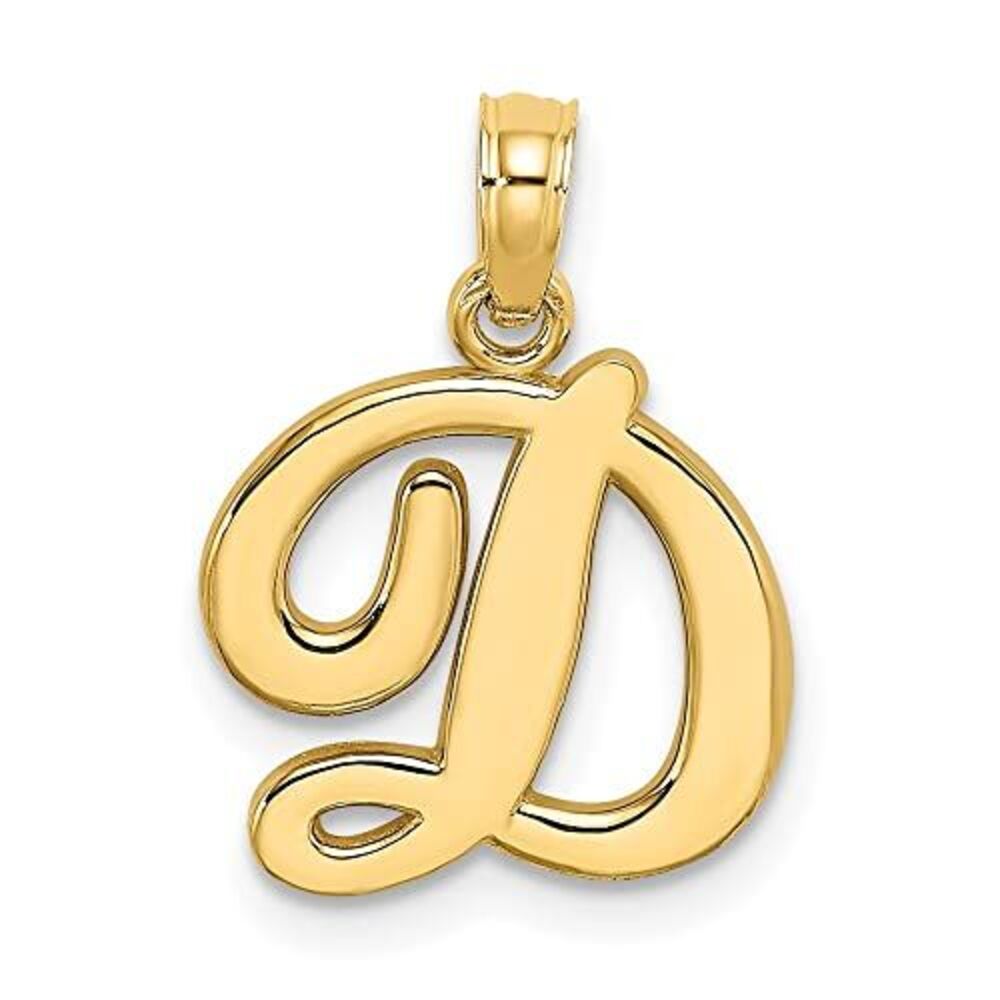 10k Yellow Gold Polished D Script Initial Charm - image 5